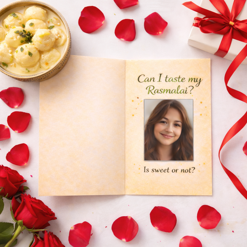 Rasmalai Funny Love Mirror Card